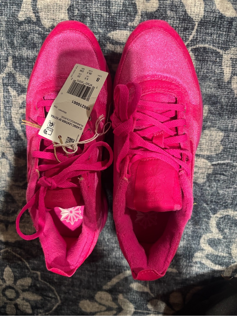 Reebok x Juicy Couture Women's Bright Pink Lace-Up Sneakers